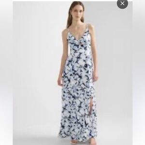 White House Black Market Blue Floral Maxi Dress